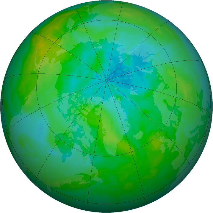 Arctic ozone map for 18 August 2003